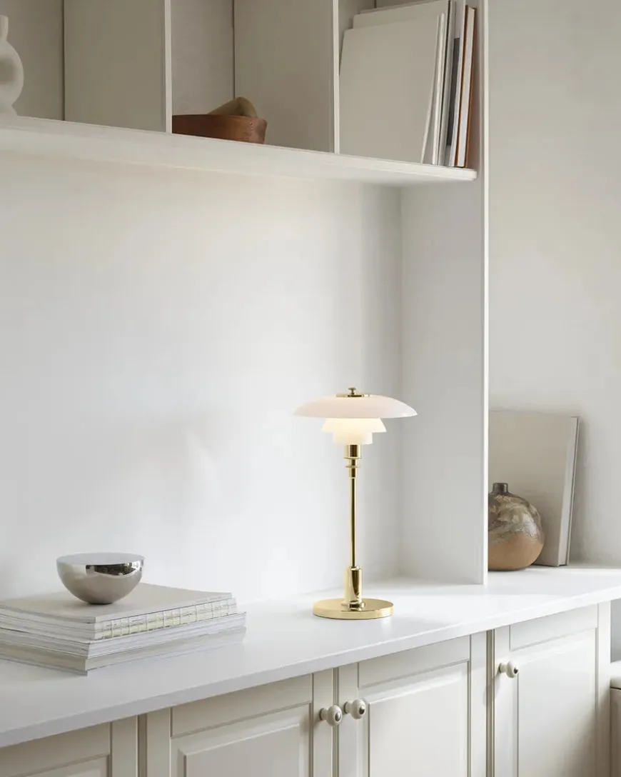 PH 2/1 Portable Bordlampe, messing fra Louis Poulsen