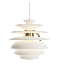 PH Snowball, soft white/brass af Poul Henningsen