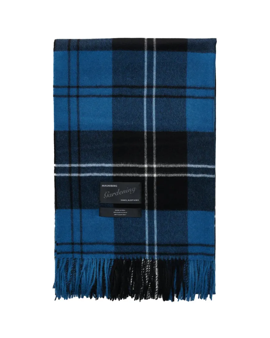 Queen blanket - Volvo blue tartan fra Magniberg