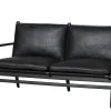 Rén Lounge sofa 2. pers sortmalet eg, sort læder fra Stellar Works