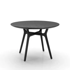 Rén spisebord Ø110cm sort malet eg, sort stel