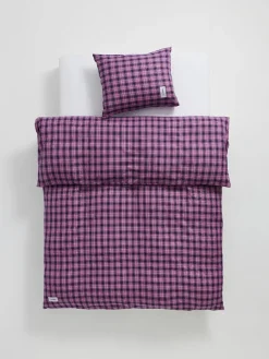 Rodeo Duvet Cover, neon yellow check fra Magniberg
