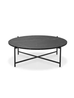 Round Coffee Table 90, sort marmor fra HANDVÄRK