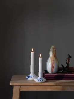 Royal Copenhagen Blå Mega Riflet, lysestage 8 cm