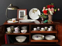 Royal Copenhagen Flora højhankskop med underkop, Stedmoderblomst