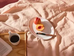 Royal Copenhagen Hvid Halvblonde, oval tallerken 28 cm