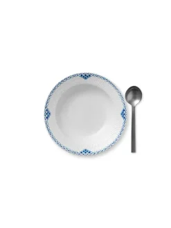 Royal Copenhagen Hvid Halvblonde, dyb tallerken 21 cm