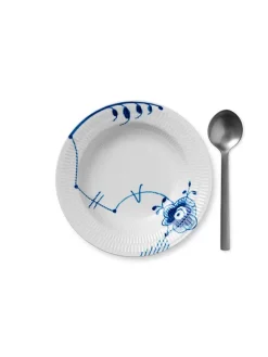 Royal Copenhagen Hvid Halvblonde, dyb tallerken 21 cm