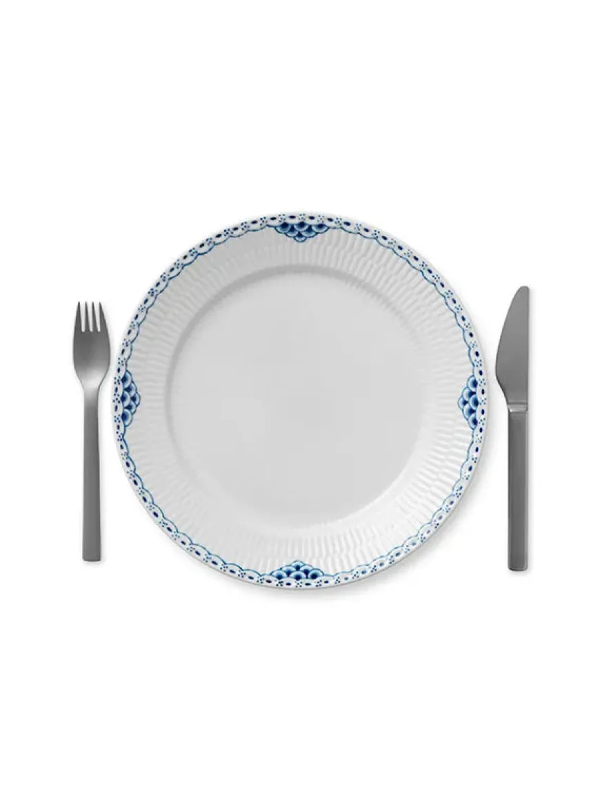 Royal Copenhagen Hvid Halvblonde, tallerken 27 cm