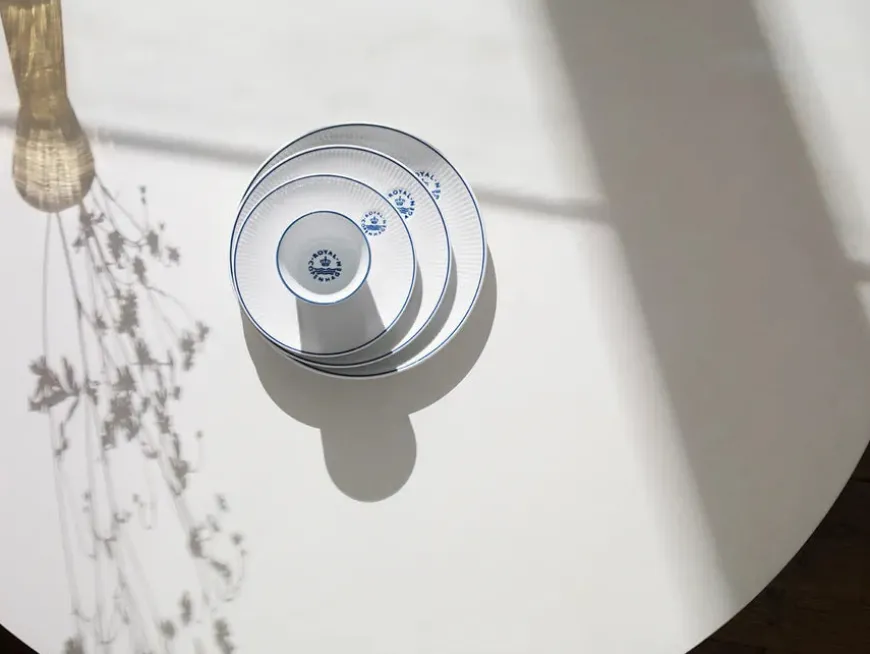 Royal Copenhagen Hvid Halvblonde, tallerken 27 cm