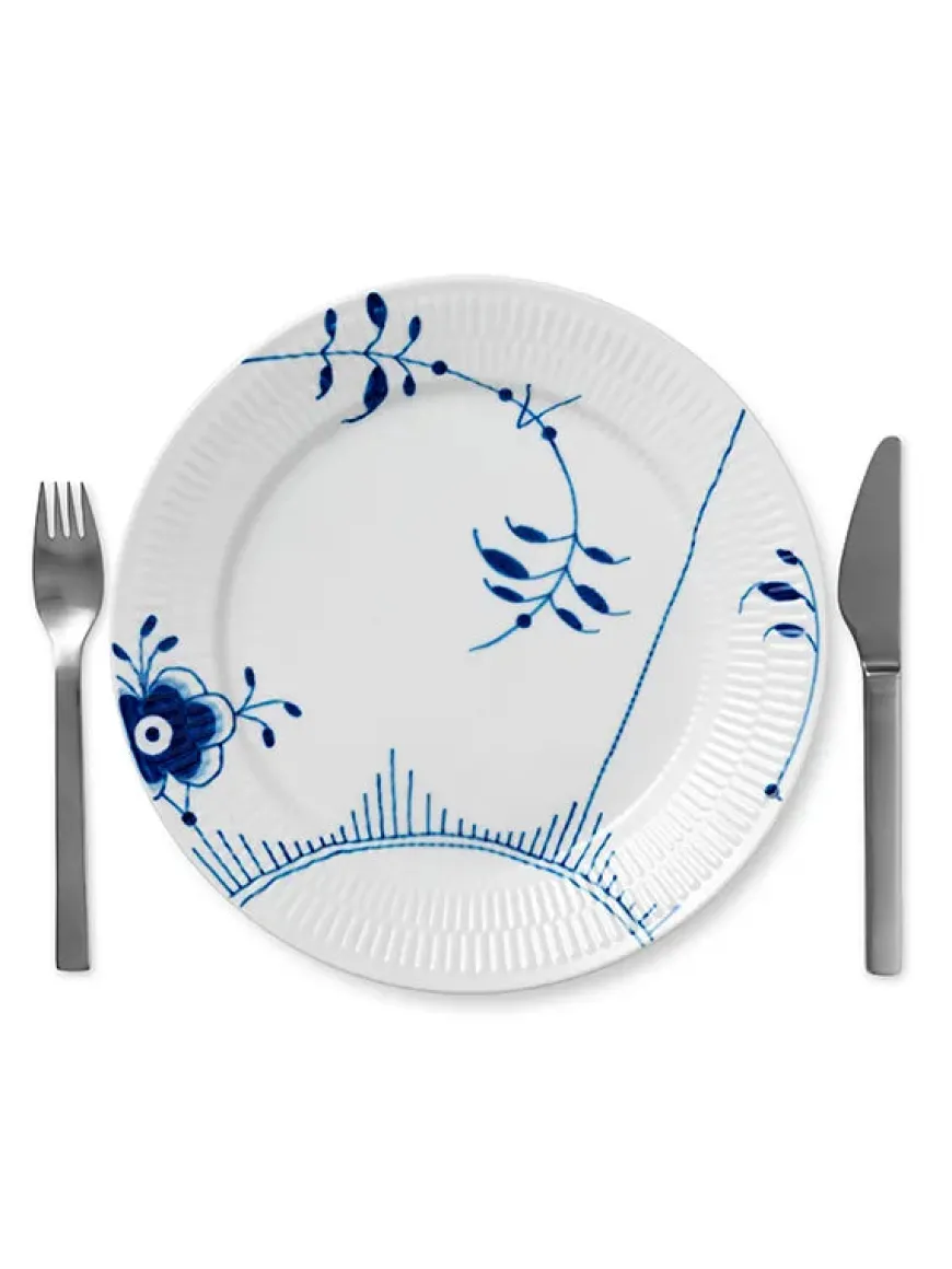 Royal Copenhagen Hvid Halvblonde, tallerken 27 cm