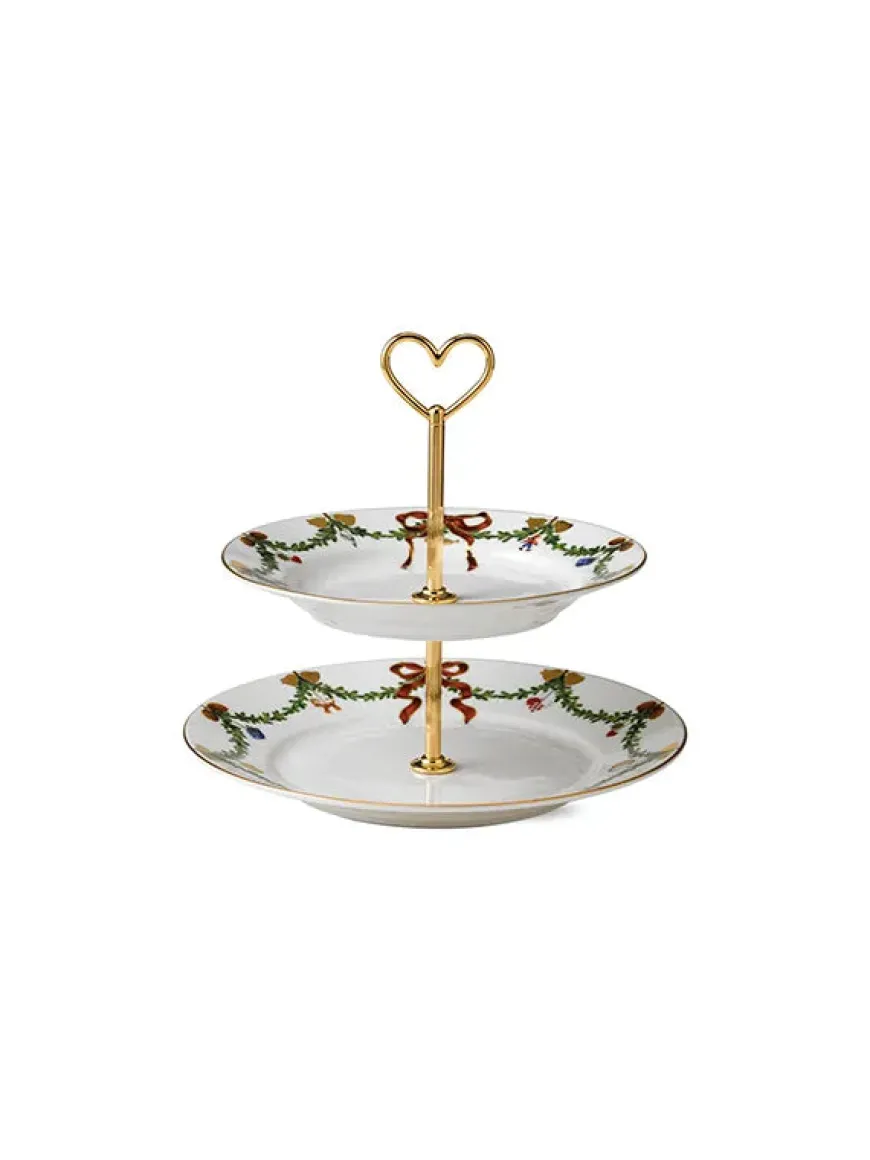 Royal Copenhagen Hvid Riflet, étagére 3 lag