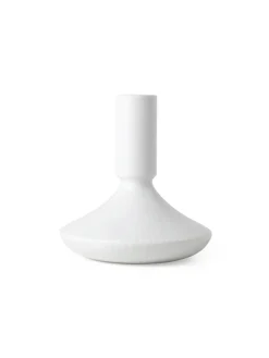 Royal Copenhagen Hvid Riflet Lysestage, 12 cm