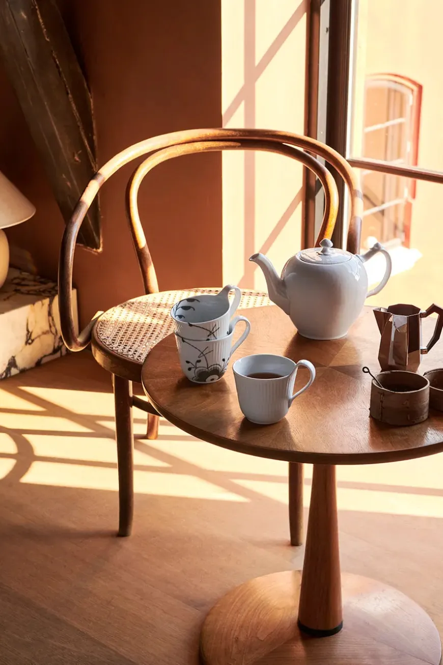 Royal Copenhagen Hvid Riflet, højhankskop 25 cl