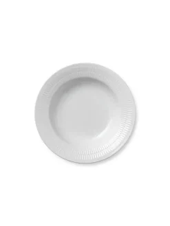 Royal Copenhagen Hvid Riflet, dyb tallerken 21 cm