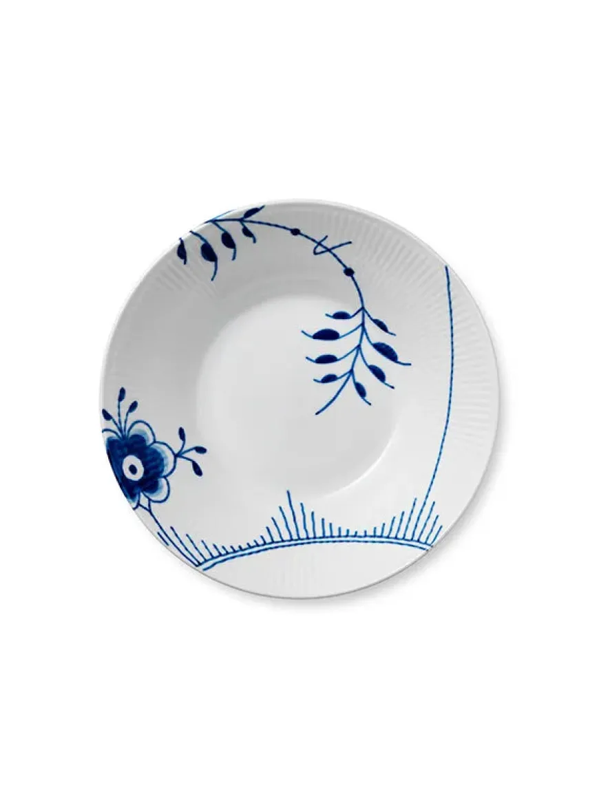 Royal Copenhagen Hvid Riflet, dyb tallerken 24 cm