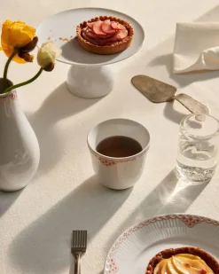 Royal Copenhagen Hvid Riflet Fad på Fod, 20 cm