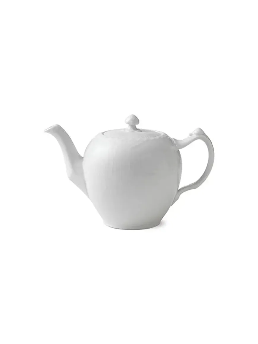 Royal Copenhagen Hvid Riflet, tekande med låg 100 cl