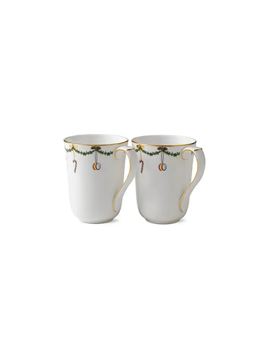Royal Copenhagen Stjerne Riflet Jul, 2-pak krus 33 cl