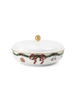 Royal Copenhagen Stjerne Riflet Jul, skål med låg 21 cm