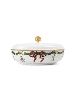Royal Copenhagen Stjerne Riflet Jul, skål med låg 21 cm
