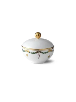 Royal Copenhagen Stjerne Riflet Jul, sukkerskål med låg 15 cl