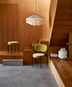 Serie 430 skammel, sort af Verner Panton