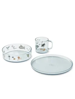Siva Printed Tableware Set, sea creature/sandy fra Liewood