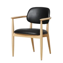 Slow spisebordsstol, eg sort læder fra Stellar Works