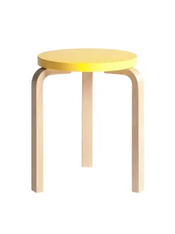 Stool 60, yellow lacquered fra Artek
