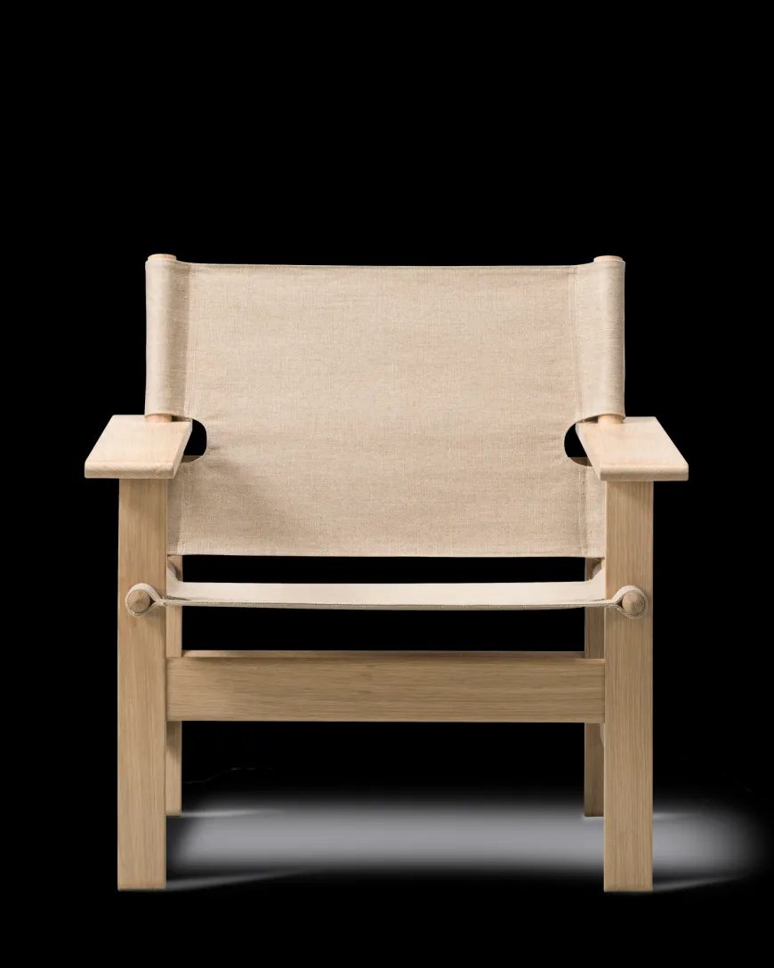 The Canvas Chair, sæbebehandlet eg natur canvas af Børge Mogensen