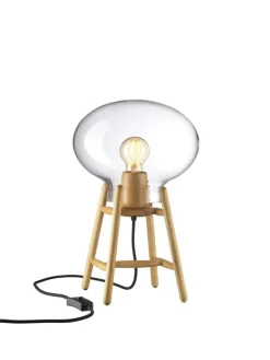 U4 Hiti Bordlampe, klart glas/eg fra FDB Møbler