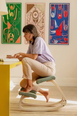 Variable Balans Stol, light brown wood/reflect 984 fra Variér