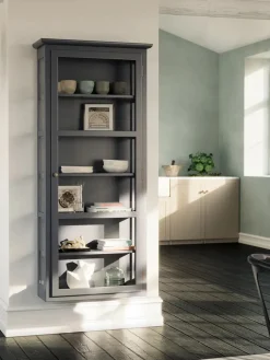 Væghængt Vitrineskab N4, dark blue fra Lindebjerg Design