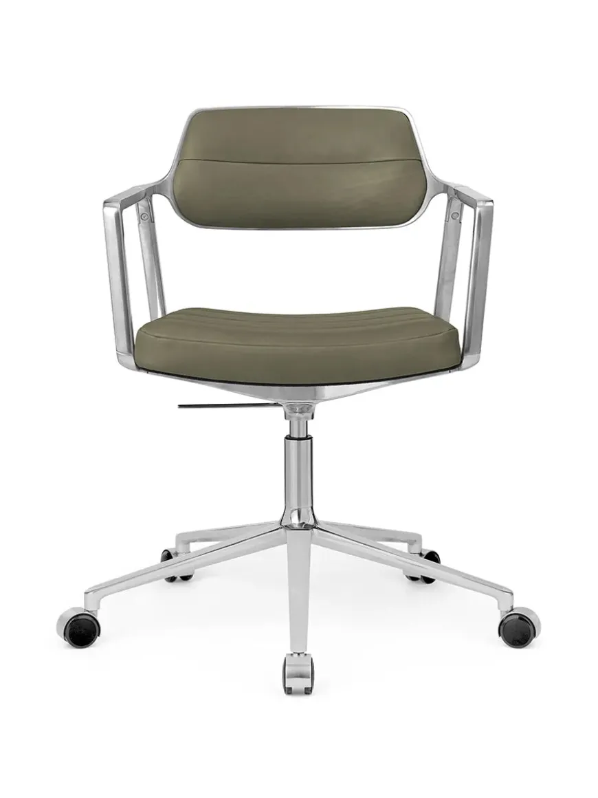 VIPP453 Swivel+ Chair m/hjul, bosco grøn læder fra Vipp