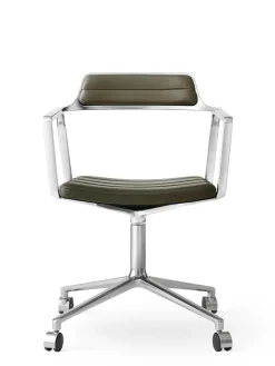 VIPP452 Swivel Chair m/hjul, bosco grøn læder fra Vipp