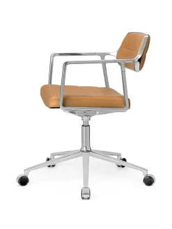 VIPP453 Swivel+ Chair m/hjul, camel læder fra Vipp