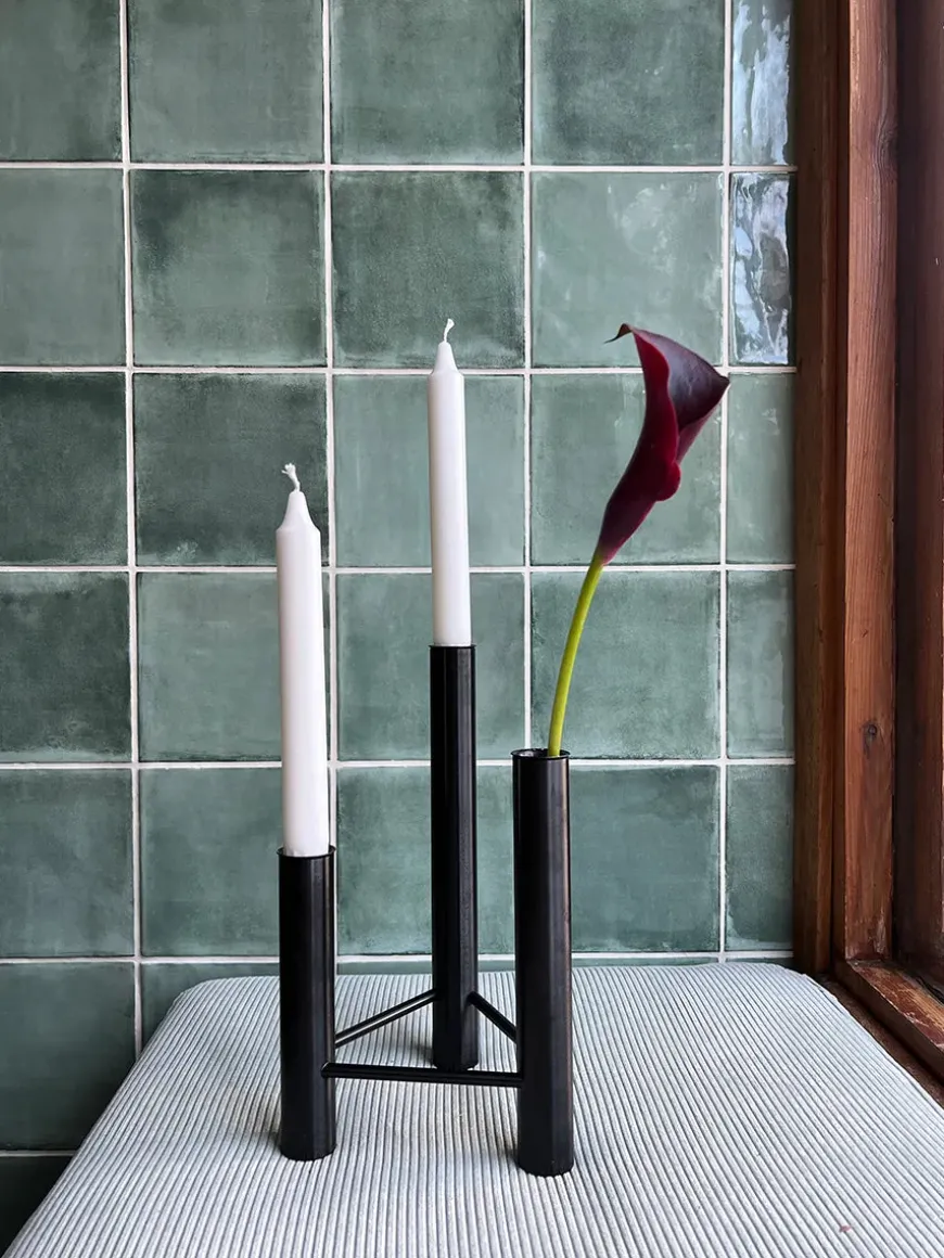 VISTA vase og lysestage, sort fra Kay Bojesen