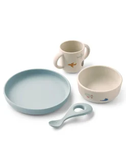 Vivi Printed Tableware Set, dream/ecru fra Liewood