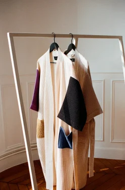 Waffle badekåbe, cream multi fra Hay