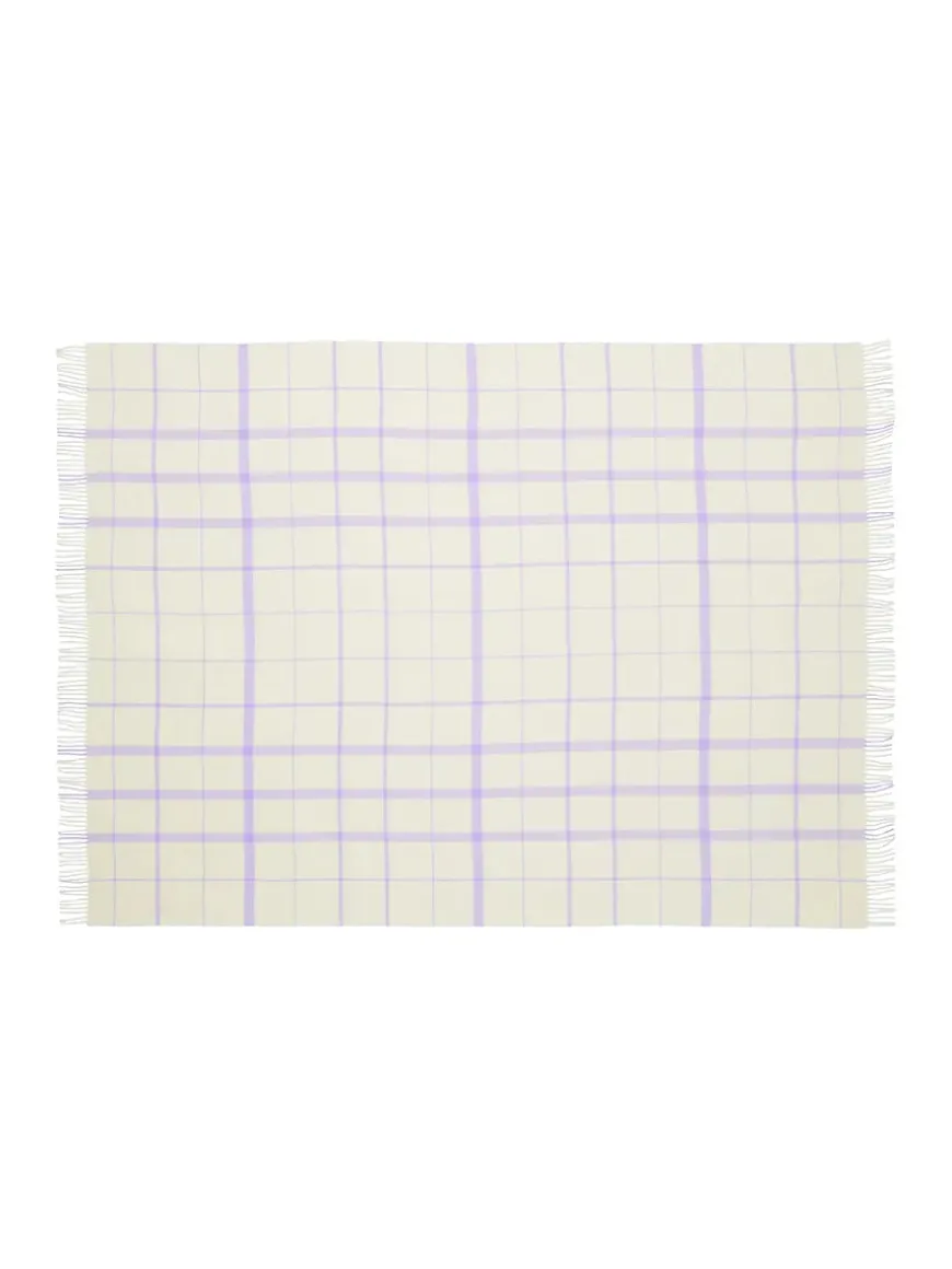Warp & Weft Plaid, raw white/lilac fra Silkeborg Uldspinderi