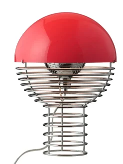 Wire Bordlampe Ø30, rød af Verner Panton