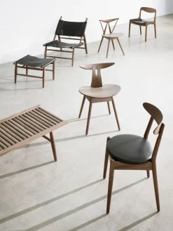 Wohlert Louisiana stol, valnød sort læder fra Stellar Works