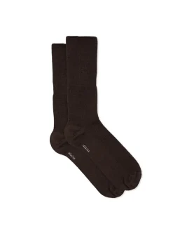 Wool Rib Socks, brown fra Aiayu