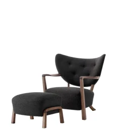 Wulff lænestol inkl. skammel, - Hallingdal 376 fra &Tradition