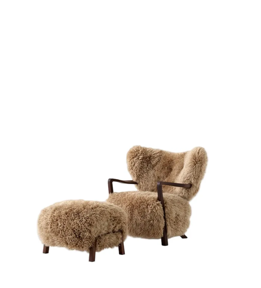 Wulff lænestol inkl. skammel, - Hallingdal 376 fra &Tradition