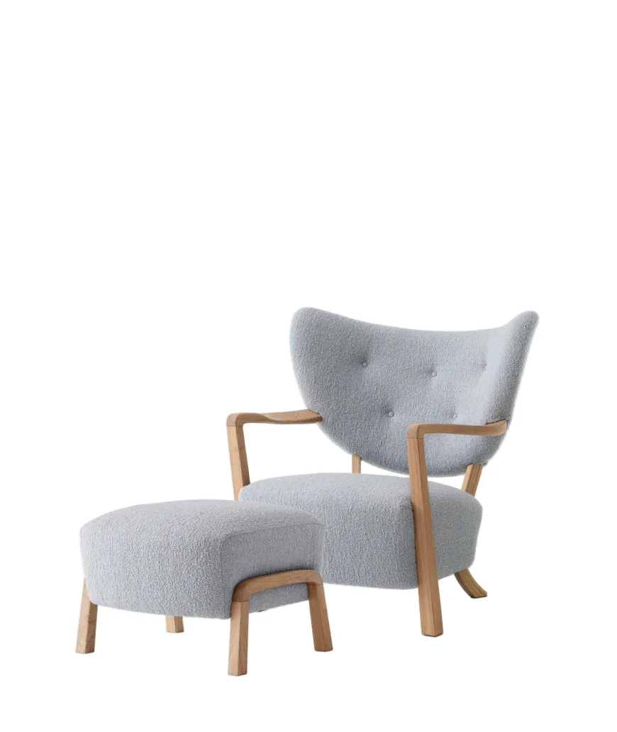 Wulff lænestol inkl. skammel- Karakorum 003 fra &Tradition