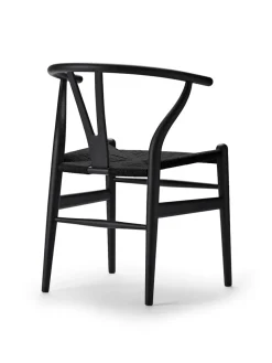 Y-stol CH24 Soft Slate med sort flet af Hans J. Wegner