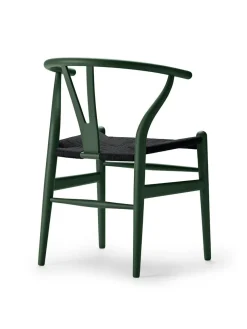 Y-stol CH24 Soft Slate med sort flet af Hans J. Wegner