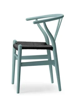 Y-stol CH24 Soft Slate med sort flet af Hans J. Wegner